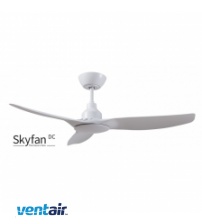 Ventair Skyfan DC Ceiling Fan 48" with Remote Control & No Light - White
